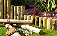 Log Retaining Wall